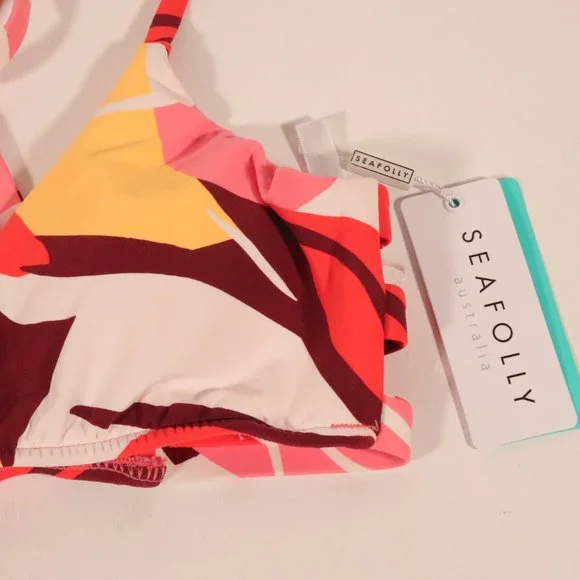 NWT Seafolly X Revolve Cut Copy Multi Strap Bralette in Tangelo - Picture 4 of 15